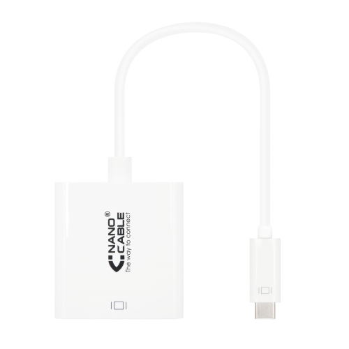 [113040] Nanocable - Conversor USB-C/M a DVI-D/H 24+1 - 15cm - Color Blanco