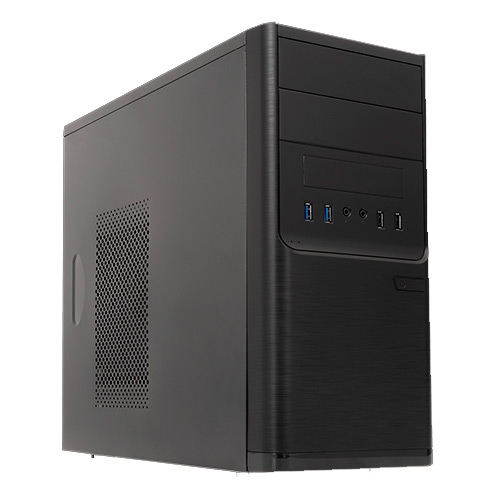 [113023] Caja microATX Unykach Dark Shadow Negra - FA 500w - 2x USB 2.0 + 2x USB 3.0 frontales - 2 bahías 5.25" + 1 bahía 3.5