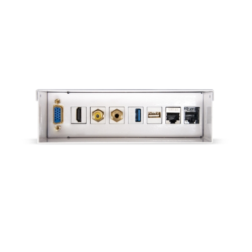 [115470] Nanocable - Caja de conexiones multimedia de pared VGA + HDMI + JACK3.5 + RCA + 2xUSB + 2xRJ45, Blanco