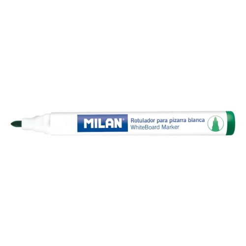 [115969] Milan Rotuladores para pizarra blanca, color verde. Borrable en seco.Punta redonda 4,7 mm. Cajas de 12 unidades