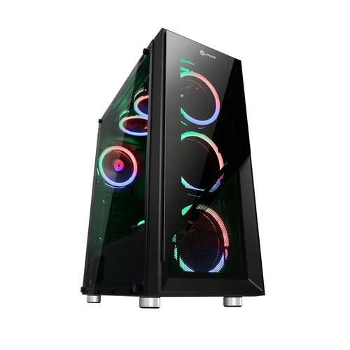 [117380] Talius - Caja ATX Valkyria - Gaming - NO GRABADORA - 3 ventiladores RGB - 2xUSB 3.0 - 2xUSB 2.0 - 4 x 3.5" - 3 x 2.5" - Cristal templado frontal y lateral - 208 x 468 x 493 mm