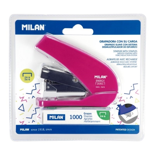 [116390] MILAN GRAPADORA COMPACTA ENERGY SAVING BLISTER ROSA