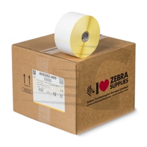 [117278] Zebra Z-Select 2000D, 12x Rollos de etiquetas, Papel térmico, 102x102mm Núcleo: 25,4mm, Diámetro: 127mm, Medidas (BxH): 102x102mm, 700 labels/roll, perforado