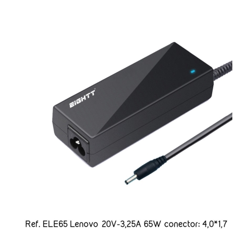 [117420] Eightt - Cargador Específico Lenovo 65W - 4.0*1.7 - Entrada 100 – 240V - Salida 20V - 3.25A salida