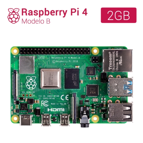 [117806] Raspberry Pi 4 modelo B - Broadcom BCM2711 Quad core Cortex-A72 - 2GB - Wifi - Bluetooth - Gigabit Ethernet - 2 x USB 3.0 - 2 x USB 2.0 - GPIO 40-pin - 2 x micro HDMI - DSI - CSI - MicroSD - PoE