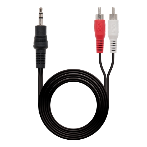 [117537] Nanocable - Cable audio estéreo, Jack 3.5/M-2xRCA/M, negro, 3.0m