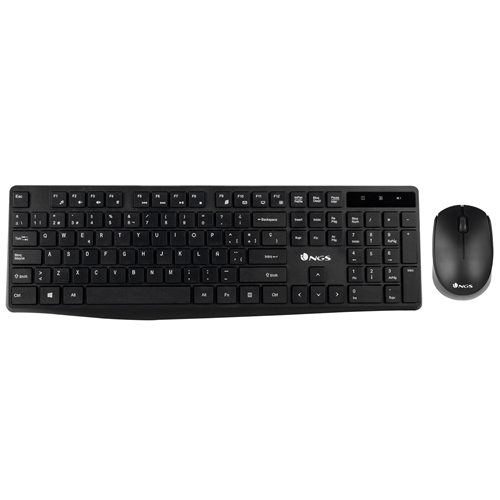 [117829] NGS - Teclado y raton inalambricos de 2,4 Ghz - 12 teclas FN + Multimedia - 1200 dpi