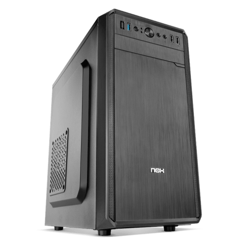 [118400] Nox LITE030 - Caja microATX - 1 x USB 3.0 - 2 x USB 2.0 - HD Audio - Fuente 500W - 330x170x350 - Frontal acabado cepillado - Negra