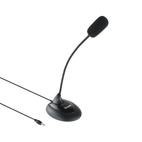 [119015] TooQ - Micrófono multimedia flexible Jack 3.5 mm - Negro