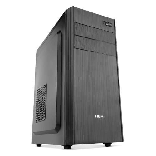 [118681] Nox LITE010 - Caja ATX - 1 x USB 3.0 - 2 x USB 2.0 - HD Audio - Fuente 500W - 350x180x410 - Frontal acabado cepillado - Negra
