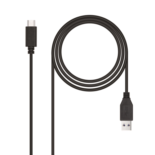 [119017] Nanocable - Cable USB 3.1 Gen2 10Gbps 3A - Tipo USB-C/M-A/M - Negro - 1.5 m