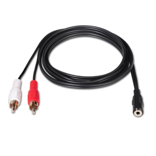 [119066] Nanocable - Cable audio estéreo Jack 3.5/H-2xRCA/M - Negro - 1.5m