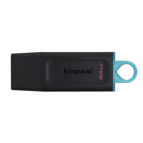 [119827] Kingston - Exodia Memoria USB 64GB - USB 3.2 Gen 1 - Con Tapa - Enganche para Llavero - Color Negro
