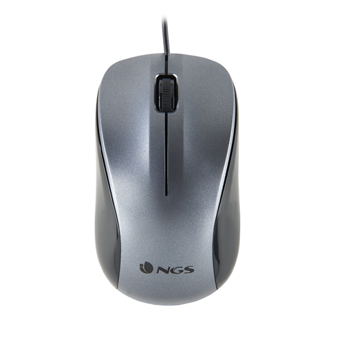 [119883] NGS - Ratón óptico Wired Mouse Crew - Con cable - 1200 DPI - Gris