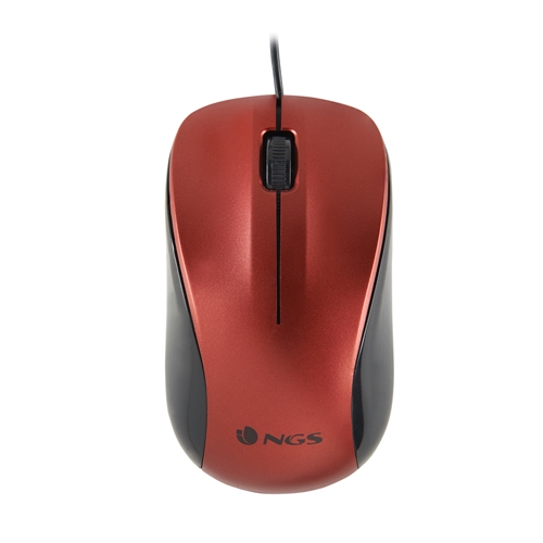 [119885] NGS - Ratón óptico Wired Mouse Crew - Con cable - 1200 DPI - Rojo