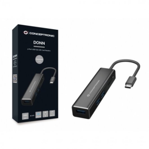[120201] HUB 3.1 USB-C CONCEPTRONIC DONN08 3 PUERTOS USB 3.0 Y LECTOR TARJETAS SD / MICROSD