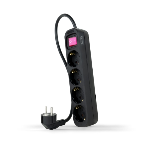 [120243] Nanocable - Regleta 4 Tomas Interruptor 1.4 M - Negra