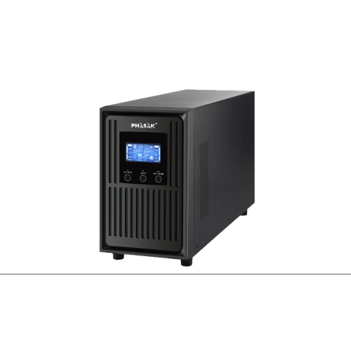 [120986] Phasak - SAI Conqueror Pro - Online - 2KVA/1800W - Formato Torre - 3 Schuko - LCD - RS232-USB - Baterias 4x9Ah