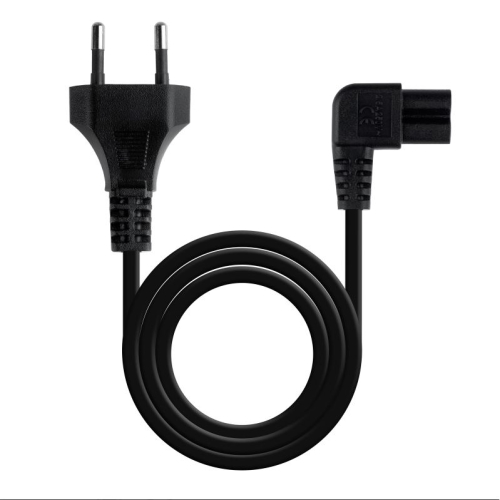 [121743] Nanocable - Cable de Alimentación Acodado CEE7/16/M-C7/H - Negro - 1.8 m