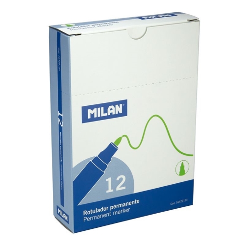 [122885] Milan Rotuladores permanentes color verde.Punta redonda 4 mm. cajas de 12 unidades.