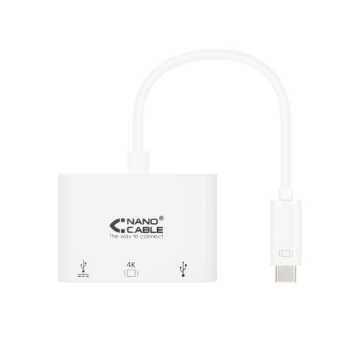 [123121] Nanocable CONVERSOR USB-C A HDMI / USB / USB-C, 3 EN 1, 15 CM