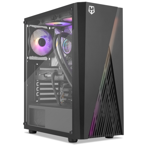 [122919] Nox Hummer Frost - Caja ATX - Lateral transparente cristal templado - Tira frontal LED ARGB - 1 x USB 3.0 - 2 x USB 2.0 - 205 x 450 x 389 mm