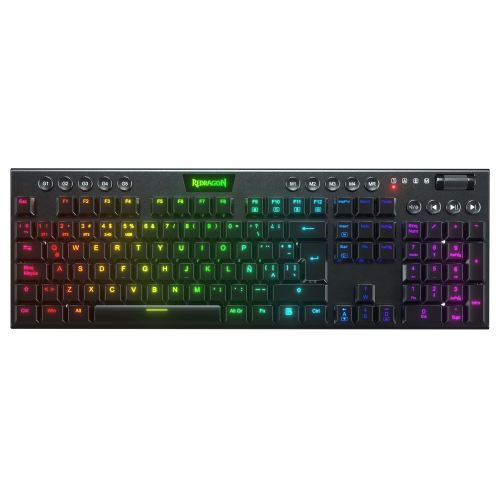 [123527] Redragon - HORUS Teclado Mecánico Gaming Inalámbrico RGB - Switch Rojo - Español - Negro