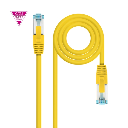 [123359] Cable de Red Latiguillo Cat.7 600MHZ LSZH SFTP PIMF AWG26, Amarillo, 1 m