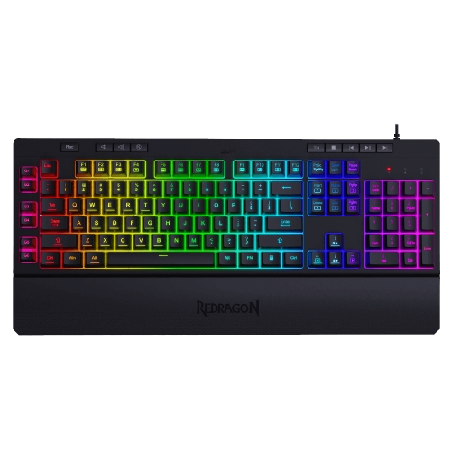 [122742] Redragon - SHIVA Teclado Gaming Membrana RBG Reposamuñecas Español España Negro