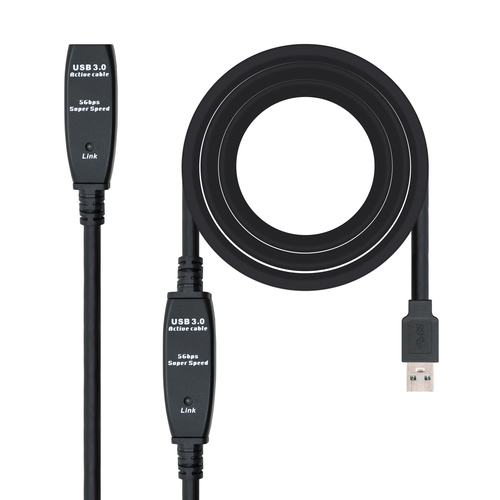 [124176] Cable nanocable prolongador alargador usb 3.0 con amplificador tipo a - m -  a - h 10m.
