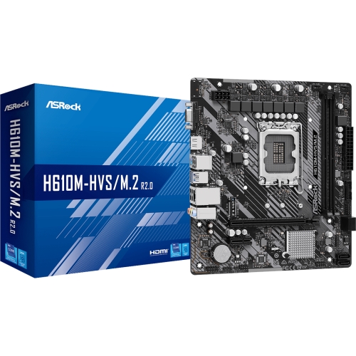 [124104] Placa base 1700 microATX ASRock H610M-HVS/M.2 R2.0 2xDDR4 (hasta 64GB 3200 Mhz OC) - 4xSATA - 1 x M.2 - USB 2.0 (4/2) - USB 3.2 (2/2) - HDMI - VGA