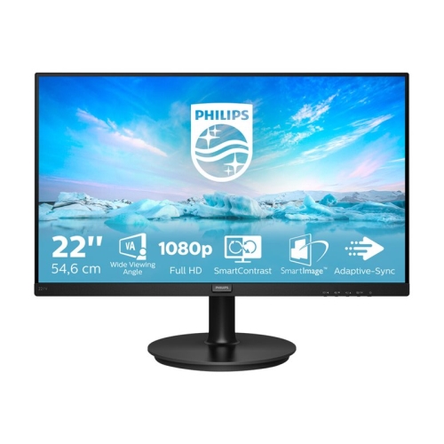 [124150] Philips - Monitor 221V8/00 - 22" (21.5" visible) - 1920 x 1080 - VA - 200 cd/m² - 4 ms - HDMI, VGA - Negro