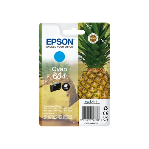 [124388] EPSON CARTUCHO 604 CIAN T10G2