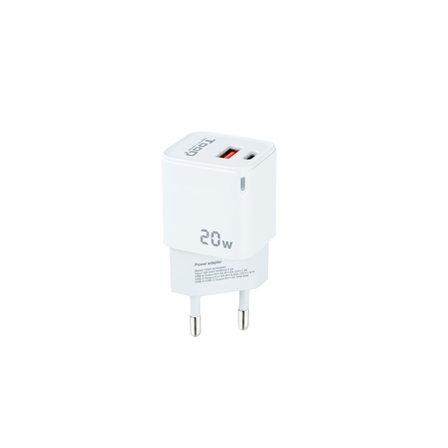 [125070] TooQ - CARGADOR DE PARED USB-C/PD + USB-A/QC 20W