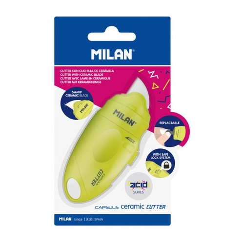 [125192] MILAN CUTTER HOJA CERÁMICA CAPSULE SERIE ACID BLÍSTER AMARILLO