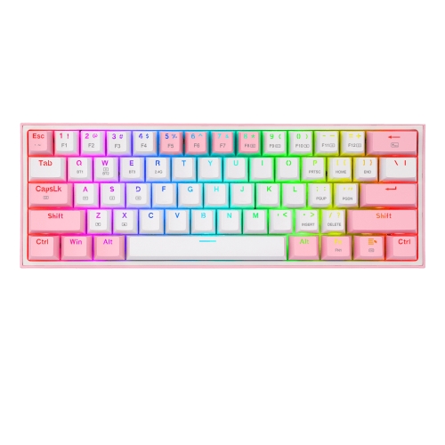 [125290] Redragon - FIZZ PRO Teclado Mecanico Gaming Inalámbrico RGB Blanco/Rosa REACONDICIONADO