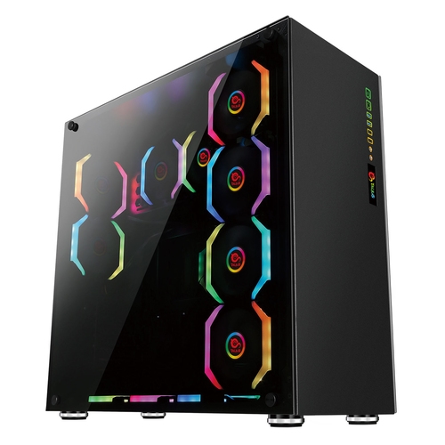 [125464] Talius Avalon - EATX - 4x120mm laterales RGB - 12x2.5"/3.5" - 3 x 2.5" - 7 ventiladores opcionales - Admite líquida hasta 240mm - Laterales de cristal templado - 560x570x240mm