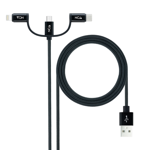 [125468] CABLE USB 3 EN 1 USB-A A USB-C/MICRO/LIGHTNING 1 M