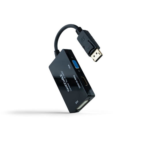[125480] CONVERSOR DP A HDMI/H, DVI/H, VGA/H NEGRO 20 CM