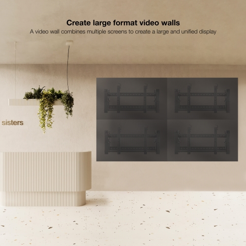 [125587] Tooq - Soporte Video Wall de Pared para Pantalla 54"-70", Negro