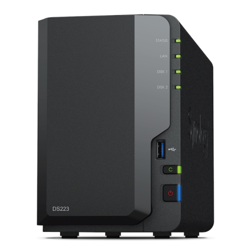 [125392] Synology DS223 - NAS 2 bahías 2.5" / 3.5" SATA - RealtekRTD1619B 4-core - 2GB DDR4 - 1 x Gigabit Ethernet - 3 x USB 3.2