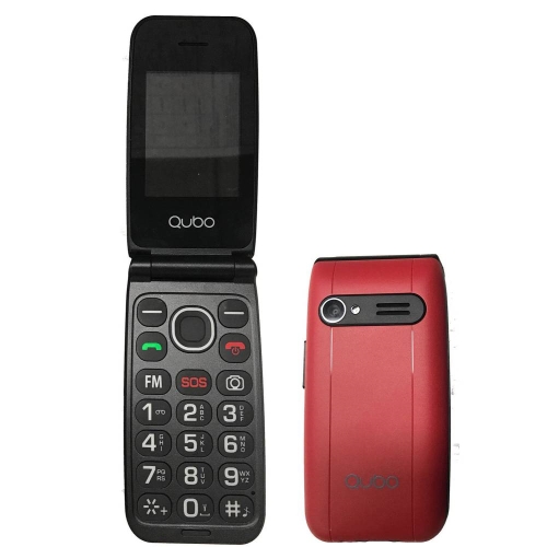 [126121] Telefono Libre Qubo Neo NW - 2.4" - 32+32GB - Camara 0,3 MP - Linterna - Altavoz Manos Libres - Radio FM - Rojo