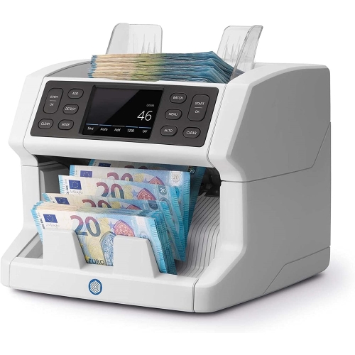 [126050] Safescan 2850 - Contadora automática de billetes con detección billetes falsos en 3 puntos. Pantalla táctil y menú multilingüe , notificaciones y apertura panel superior para mantenimiento.