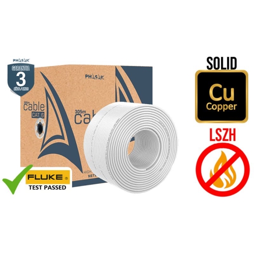 [127130] Bobina de cable PHASAK UTP Cat. 6 Cu sólido Certificado 305m