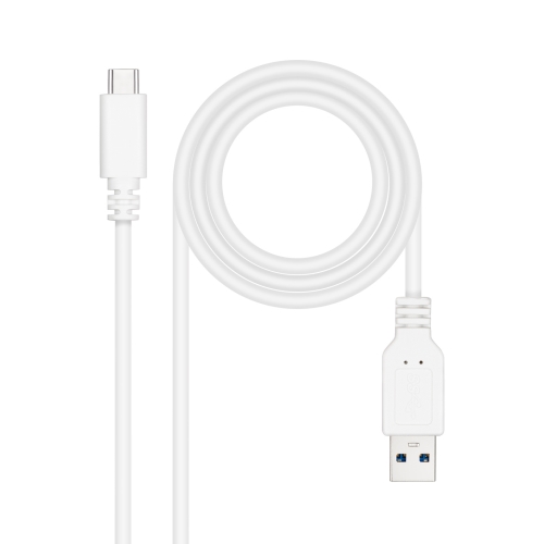 [127608] CABLE USB 3.1 GEN2 10Gbps 3A USB-C/M-A/M BLANCO 2M