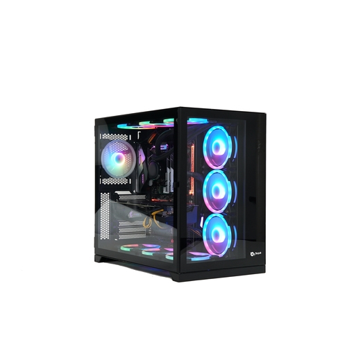 [127357] TALIUS CAJA PC GAMING ZEUS BLACK. VENTANA CRISTAL TEMPLADO FRONTAL Y PUERTA LATERAL. ESTRUCTURA MODULAR DOBLE CAMARA. USB 3.0 (NO INCLUYE VENTILADORES)