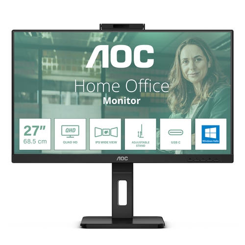 [127910] Monitor Profesional AOC 24P3QW 23.8"/ Full HD/ Webcam/ Multimedia/ Negro