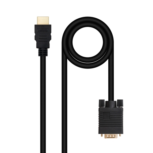 [128293] CABLE CONVERSOR HDMI A VGA, HDMI/M-VGA/M NEGRO 1.8