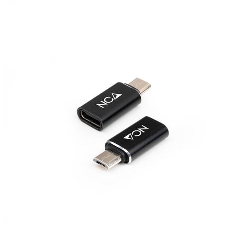 [128420] ADAPTADOR MICRO USB/M A USB-C/H, ALUMINIO NEGRO