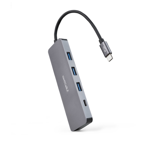 [128302] HUB USB-C/M A 3xUSB3.0/H + 1xUSB-C/H ALUMINIO 10CM